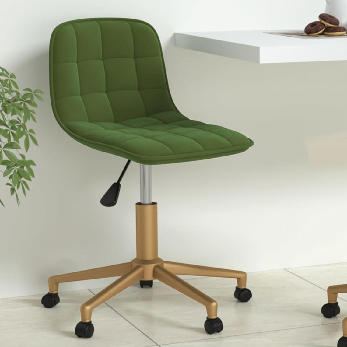 Vidaxl - vidaXL Chaise pivotante de salle à manger Vert foncé Velours - Chaises