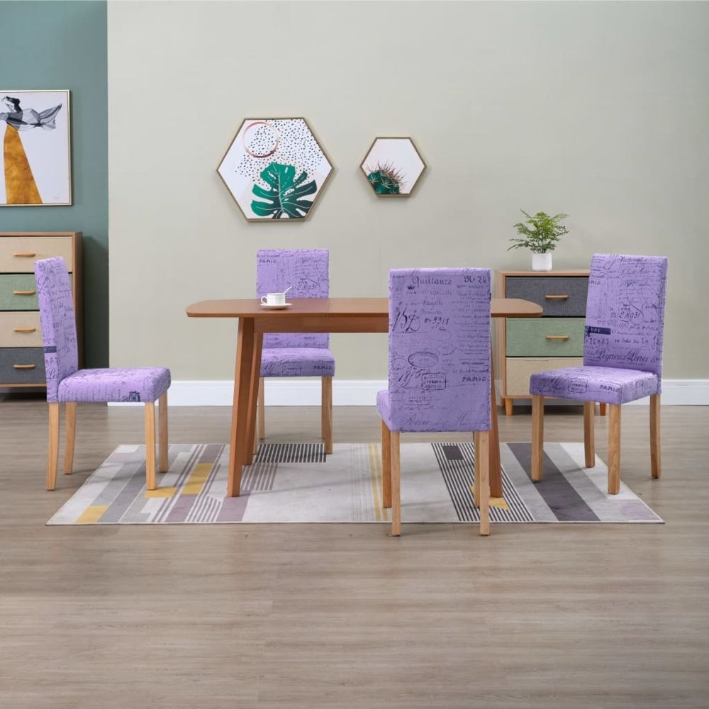 marque generique - Esthetique Fauteuils et chaises reference Londres Chaises de salle à manger 4 pcs Violet Tissu - Chaises