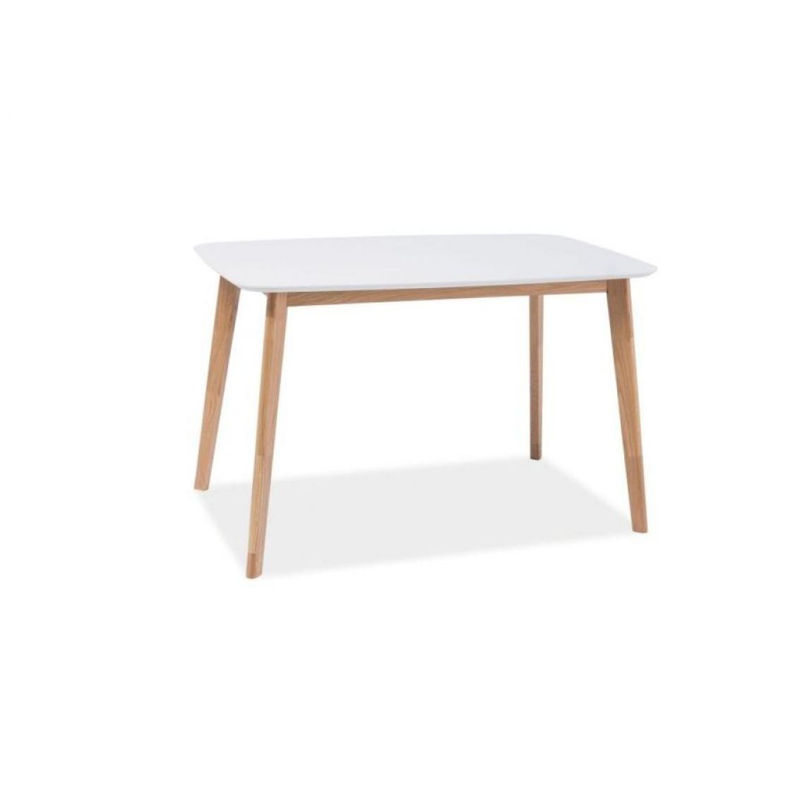 Hucoco - MOCCO - Petite table pour la salle à manger - Dimensions : 120x75x75 cm - Plateau en bois MDF - De style scandinave - Blanc - Tables à manger