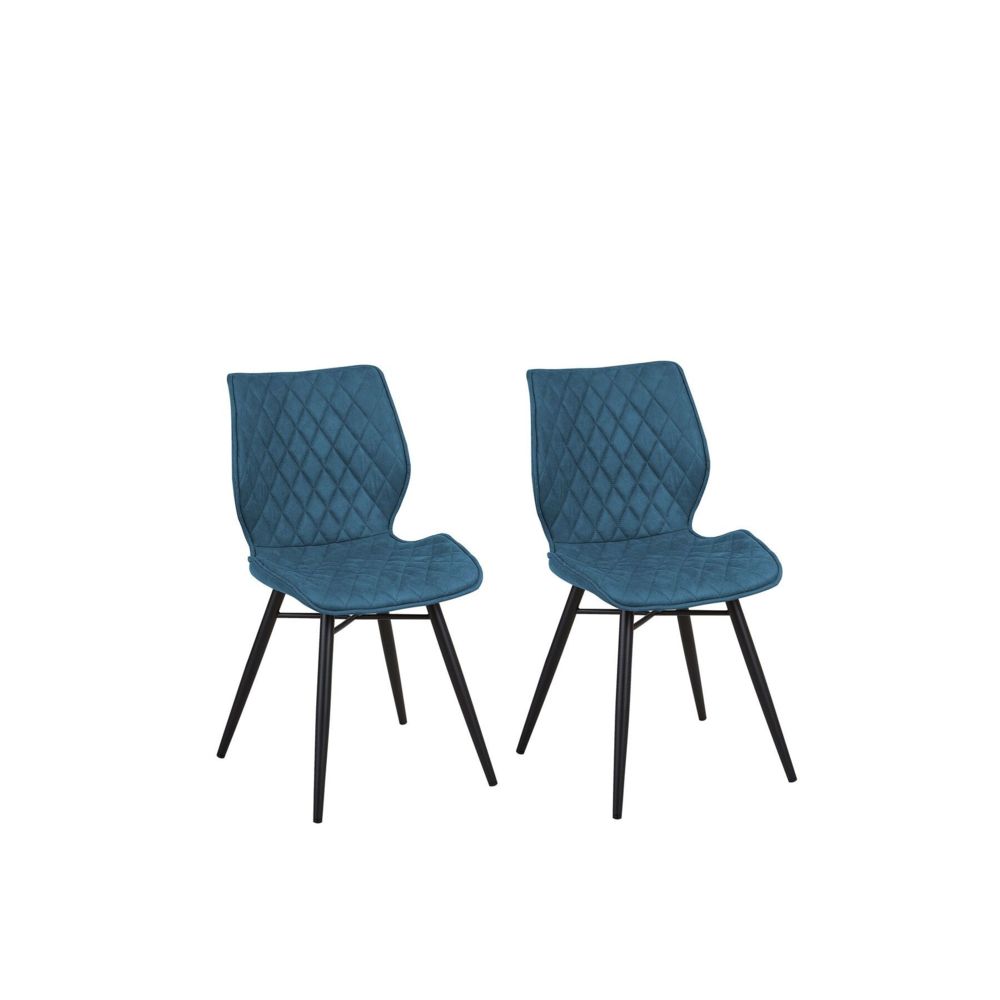 Beliani - Beliani Lot de 2 chaises en tissu bleu LISLE - bleu - Chaises