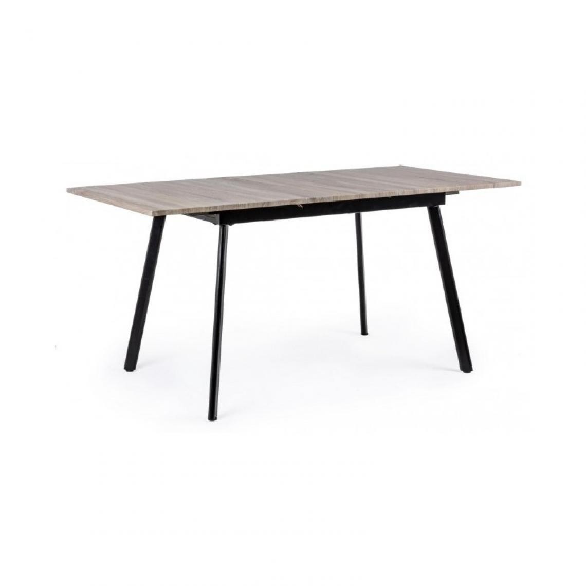 Webmarketpoint - Table en acier anthracite avec plateau en bois COURTNEY 120 / 160x80x h76,5cm - Tables à manger