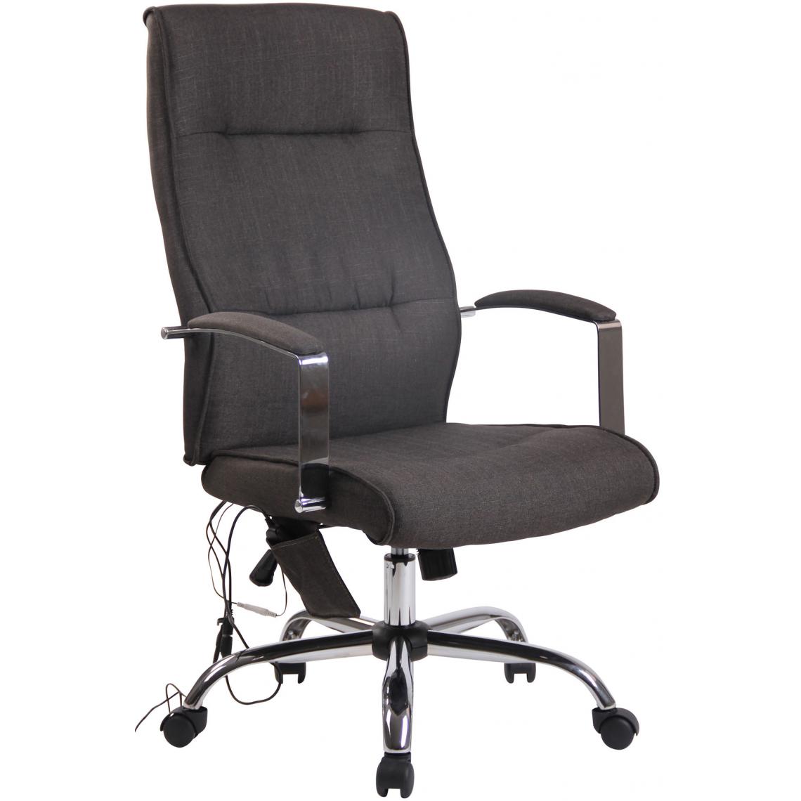 Icaverne - Joli Chaise de bureau en tissu famille Reykjavik avec fonction de massage couleur gris foncé - Chaises
