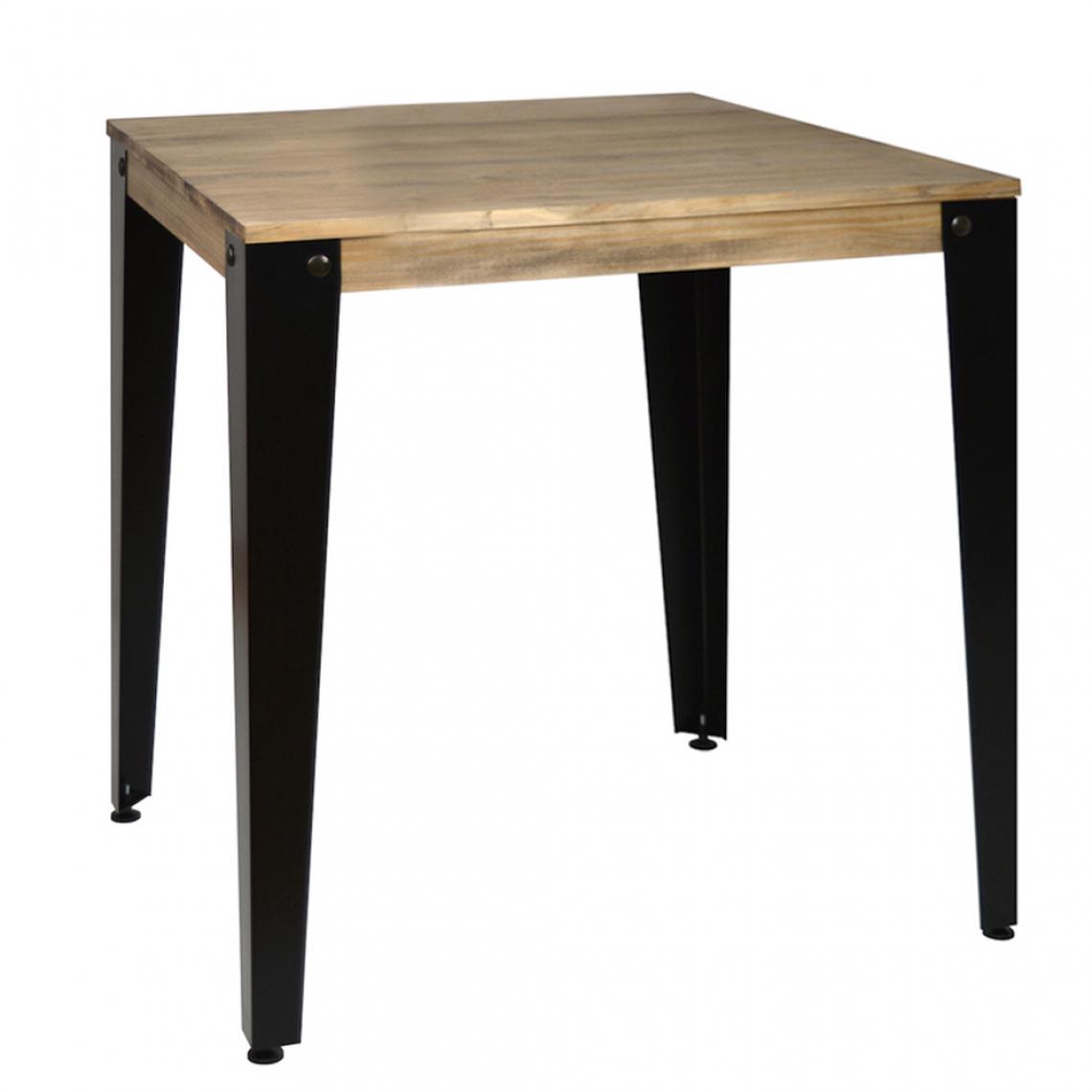 Ds Meubles - Table salle à manger Lunds Noir 70x70x75cm Vintage Industriel - Tables à manger