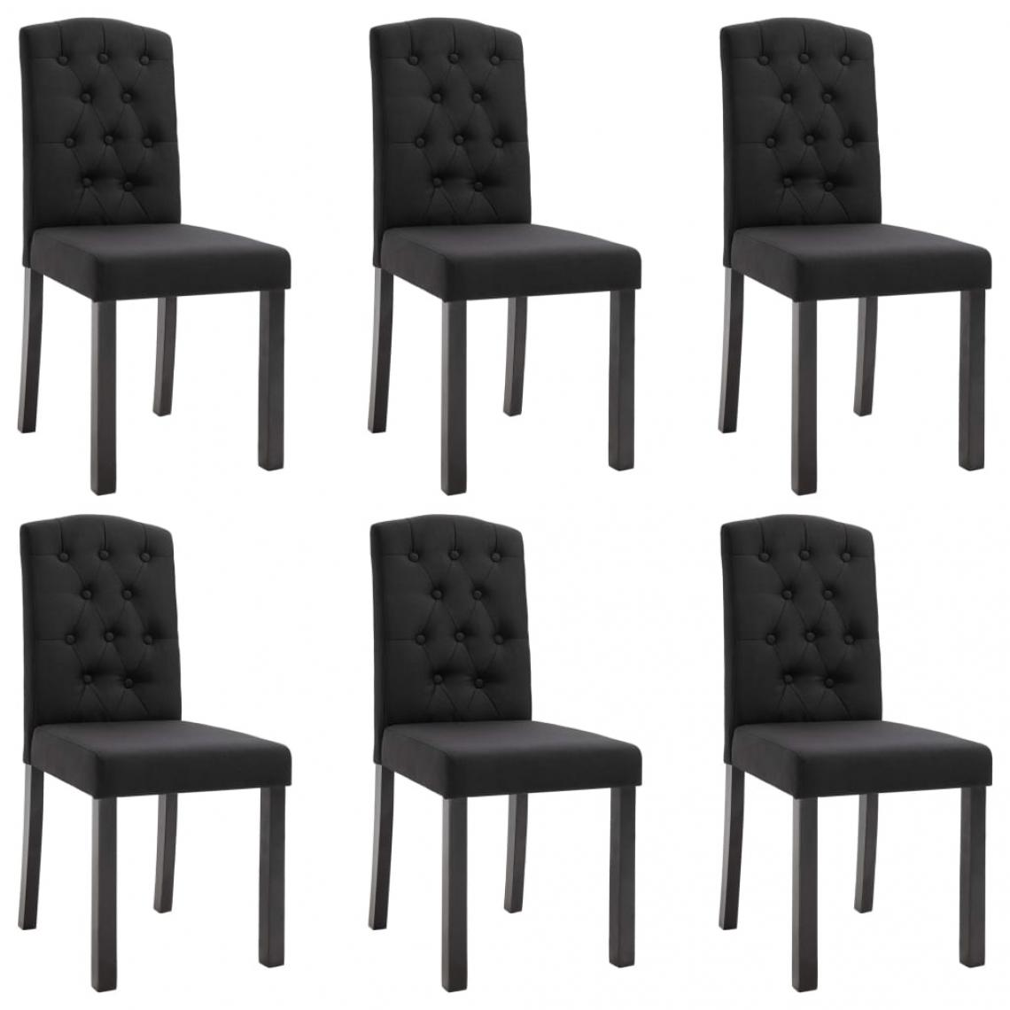 Decoshop26 - Lot de 6 chaises de salle à manger cuisine design moderne tissu noir CDS022713 - Chaises