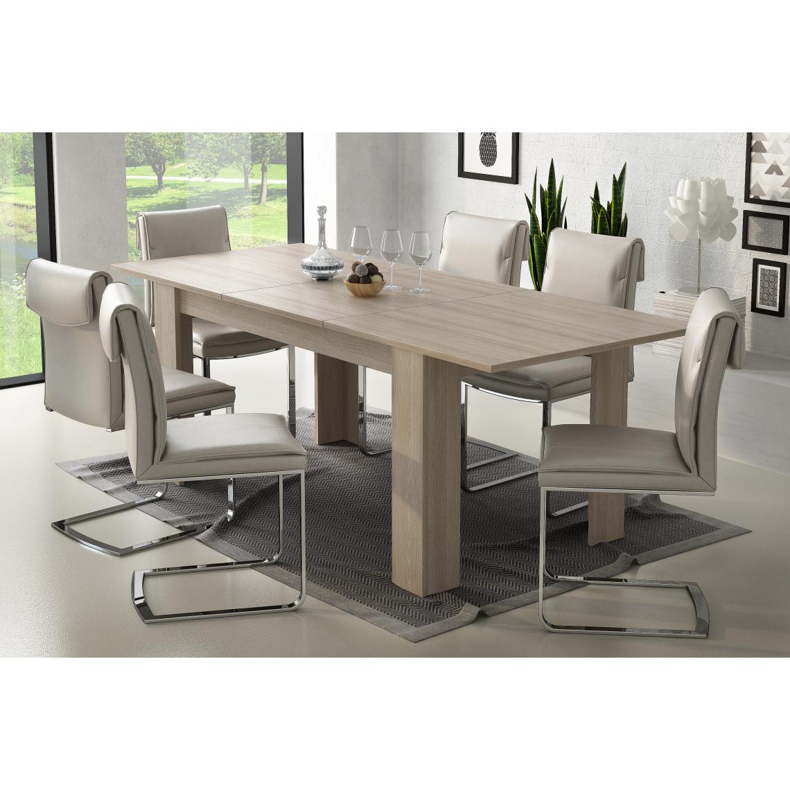 Alter - Table péninsule de cuisine avec 4 étagères, Meuble bar, Table haute auxiliaire, 112x49xh106 cm, Couleur Blanc et Ciment - Tables à manger