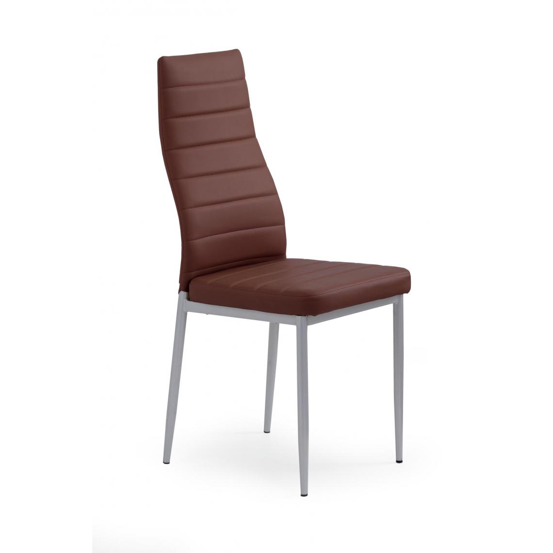 Hucoco - FLAVIO - Chaise rembourrée style moderne salon/chambre - 97x49x40 - Similicuir - Meuble de salle à manger - Marron - Chaises