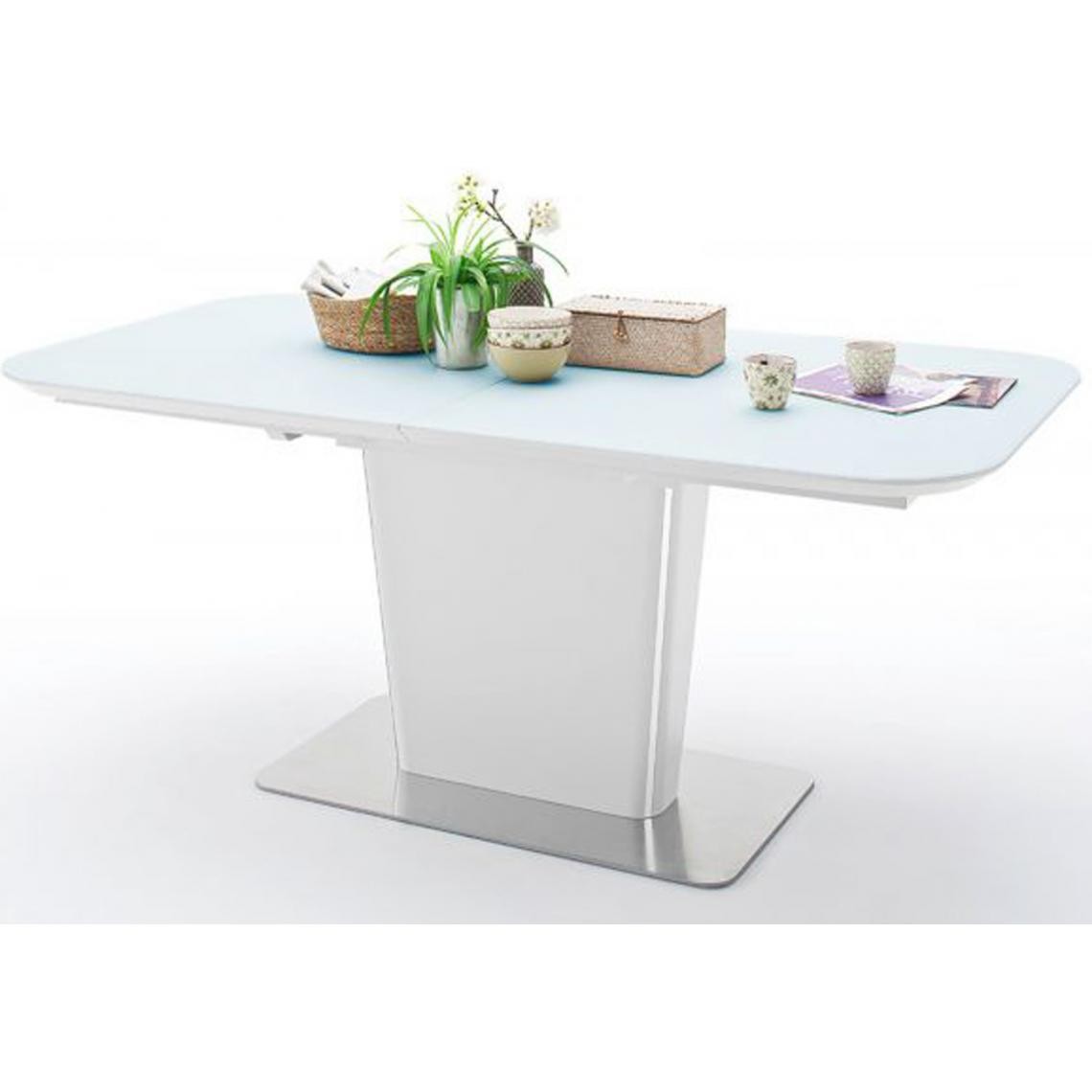 Pegane - Table à manger extensible laqué blanc mat - 180-230 x 76 x 95 cm - Tables à manger