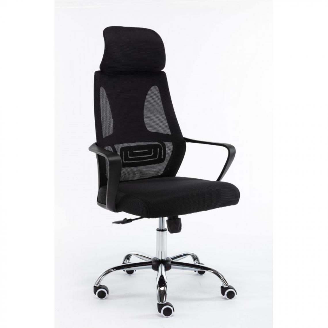 Hucoco - ELIASS - Fauteuil de bureau ergonomique - Hauteur ajustable - Avec accoudoirs - Chaise de bureau télétravail - Noir - Chaises