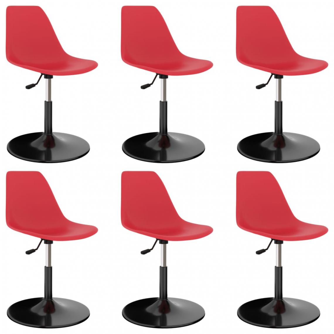 Icaverne - Splendide Fauteuils et chaises serie Londres Chaises de salle à manger pivotantes 6 pcs Rouge PP - Chaises
