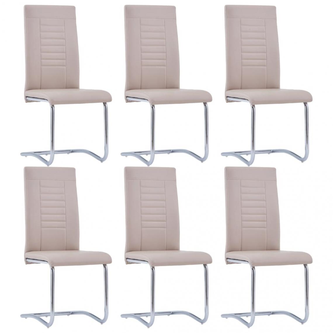 Decoshop26 - Lot de 6 chaises de salle à manger cuisine cantilever design moderne similicuir cappuccino CDS022260 - Chaises