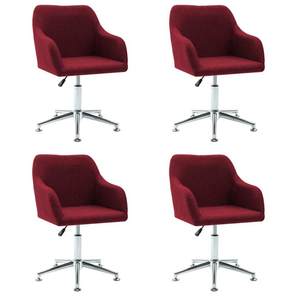 marque generique - Icaverne - Chaises de cuisine & de salle à manger ensemble 4 pcs Chaises pivotantes de salle à manger Rouge bordeaux Tissu - Chaises
