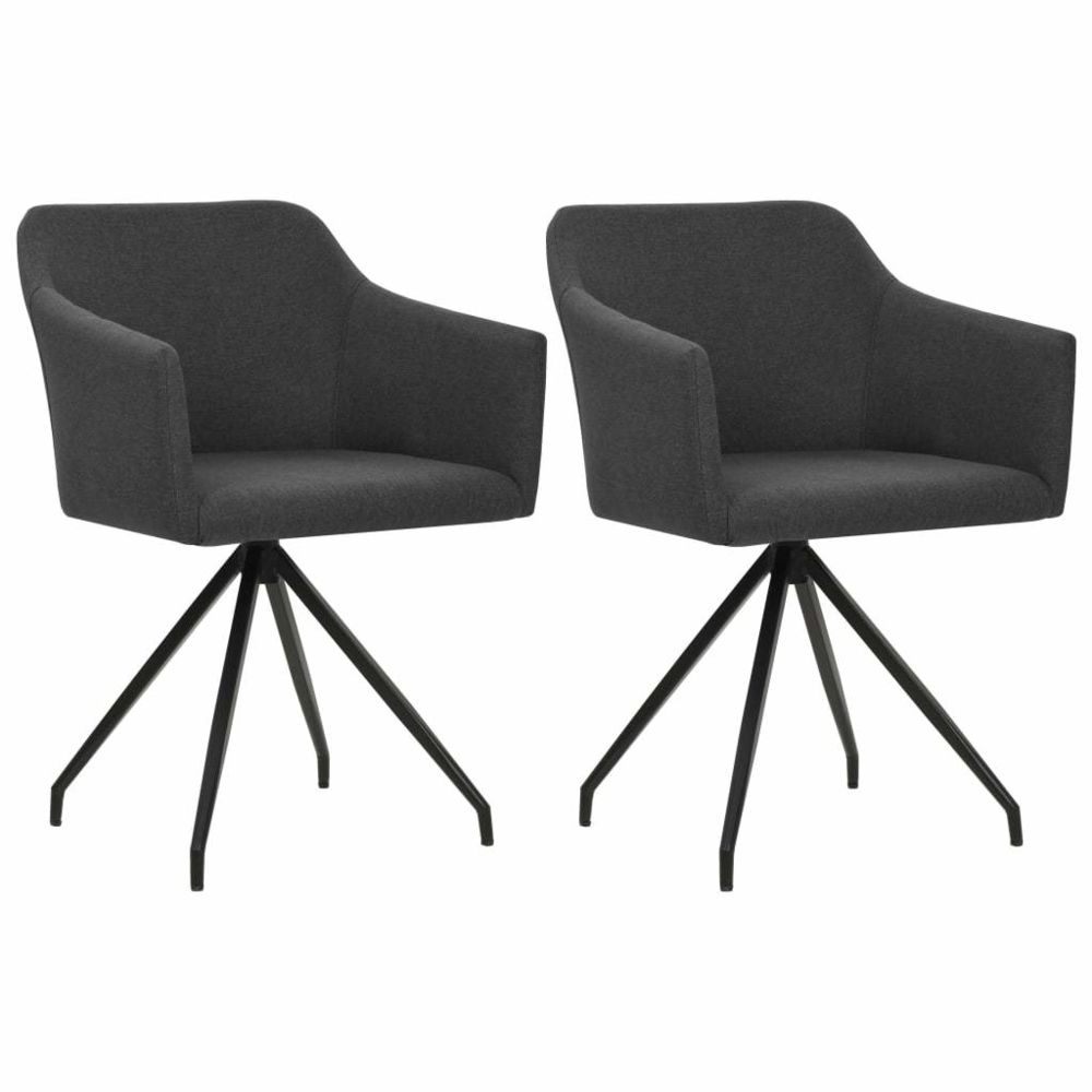 marque generique - Esthetique Fauteuils et chaises ligne Amsterdam Chaises pivotantes de salle à manger 2 pcs Gris foncé Tissu - Chaises
