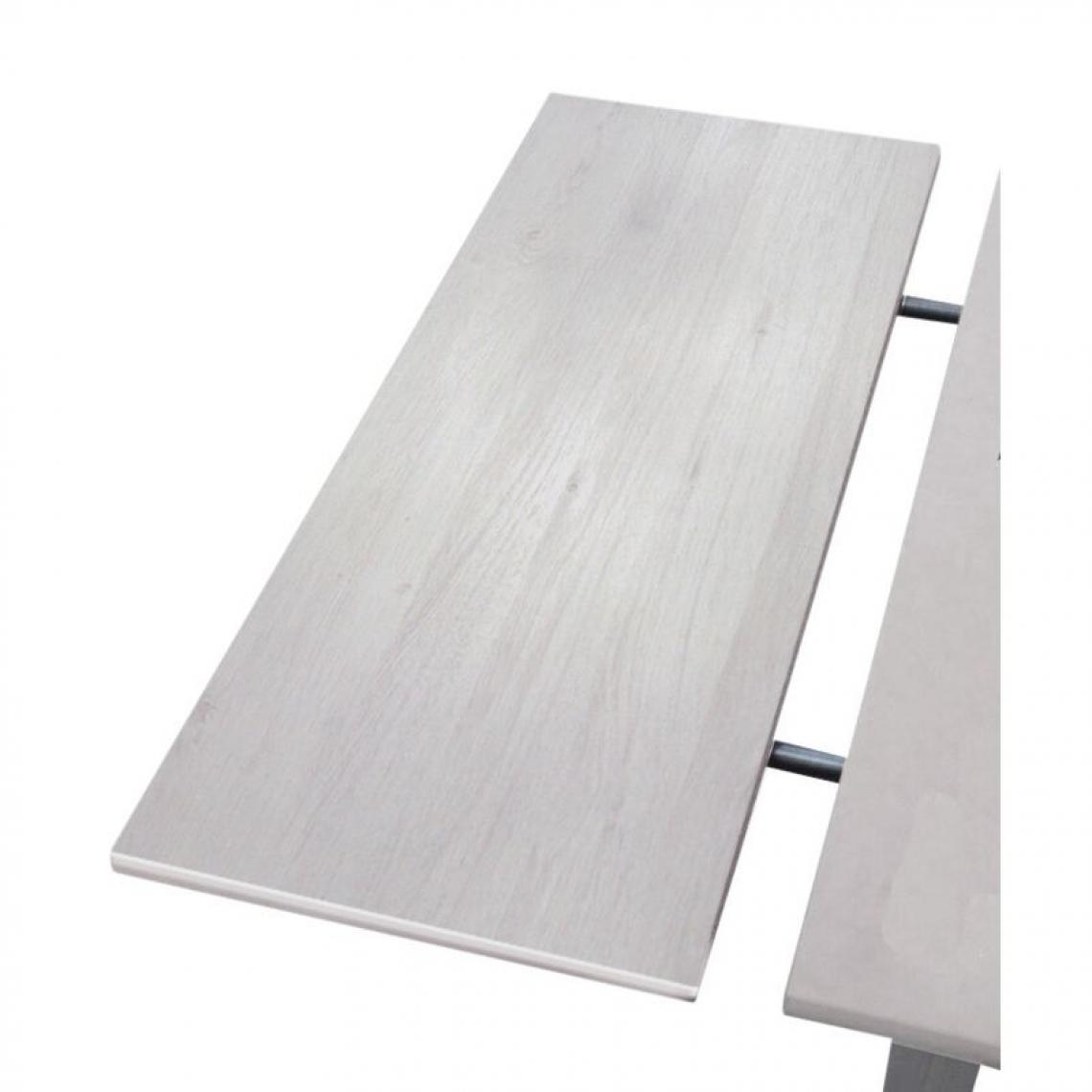 Zandiara - Allonge table rectangulaire DAISY imitation chêne blanchi - Tables à manger