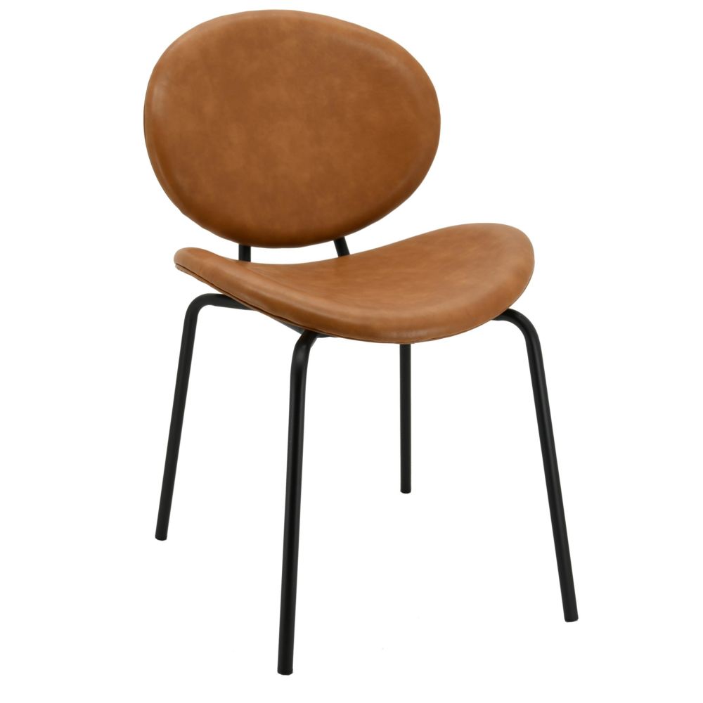 Aubry Gaspard - Chaise design en simili cuir et métal - Chaises
