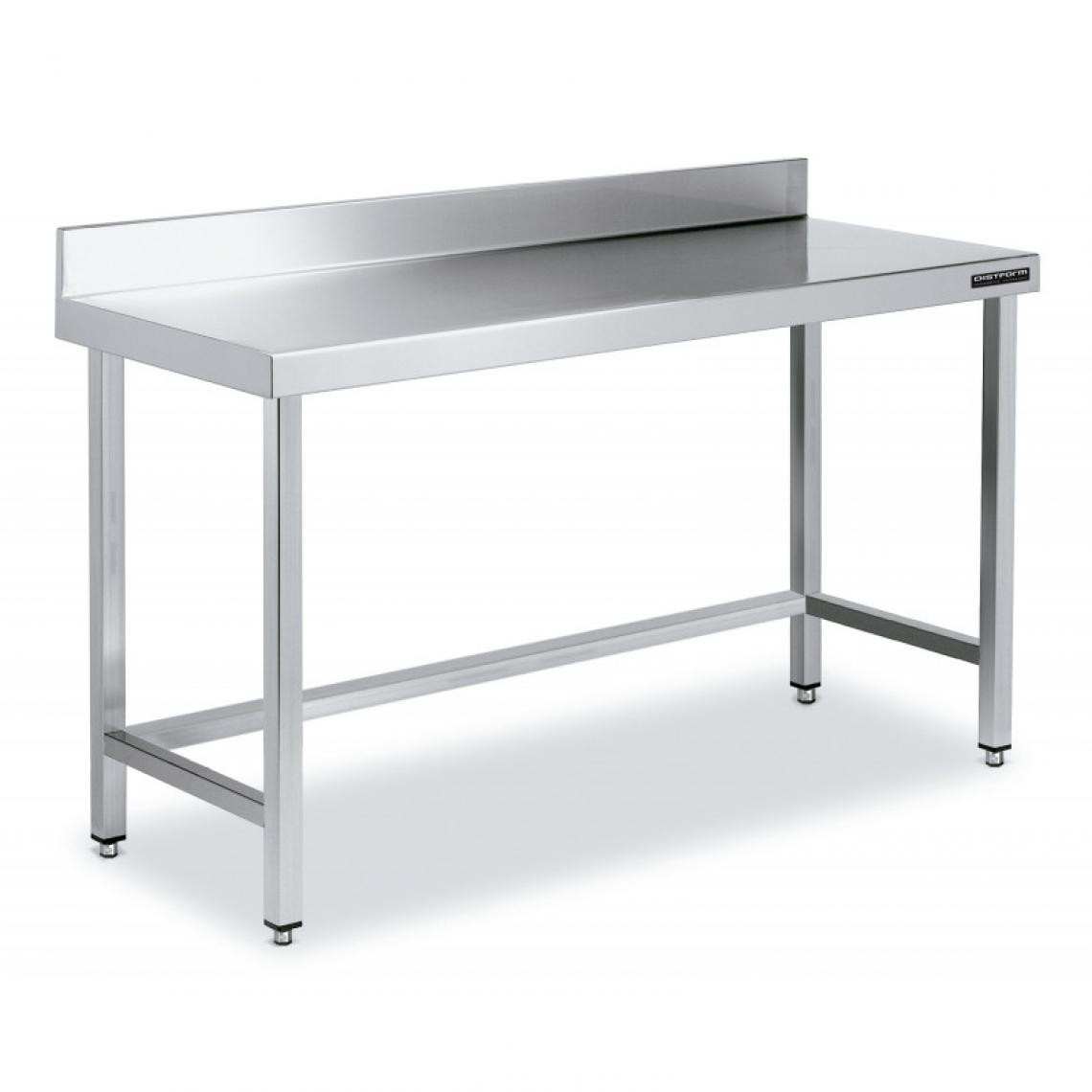 DISTFORM - Table de Travail Adossée Inox avec Renforts - Gamme 600 - Hauteur 600 - Distform - Acier inoxydable700x600 - Tables à manger