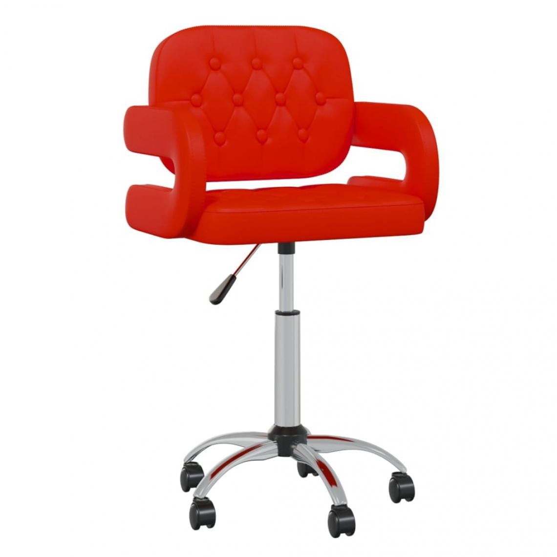 Vidaxl - vidaXL Chaise pivotante de salle à manger Rouge Similicuir - Chaises