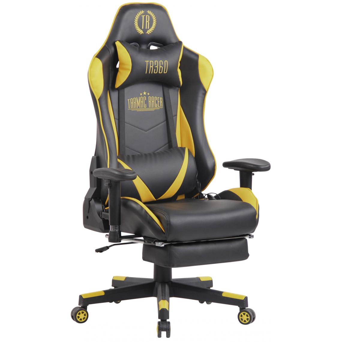 Icaverne - Inedit Chaise de bureau Luanda Lux avec fonction de massage couleur noir jaune - Chaises