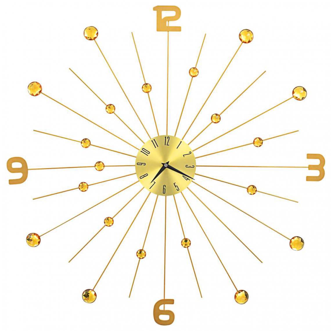 Decoshop26 - Horloge murale Métal 70 cm Doré DEC022217 - Horloges, pendules