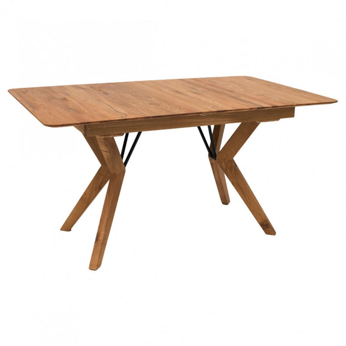 Meubletmoi - Table extensible plateau et piètement chêne massif 90 x 200 cm - GRONE - Tables à manger