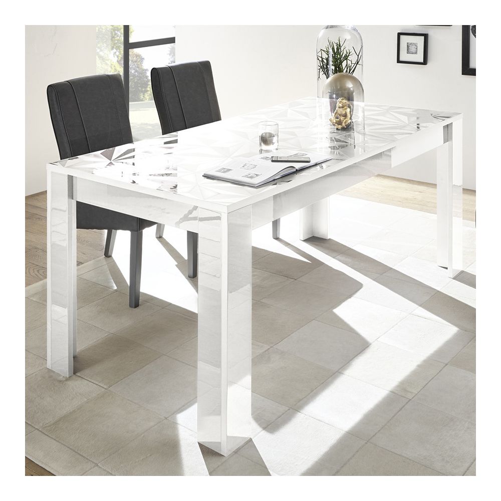 Kasalinea - Table à manger 180 blanc laqué design NINO - Tables à manger