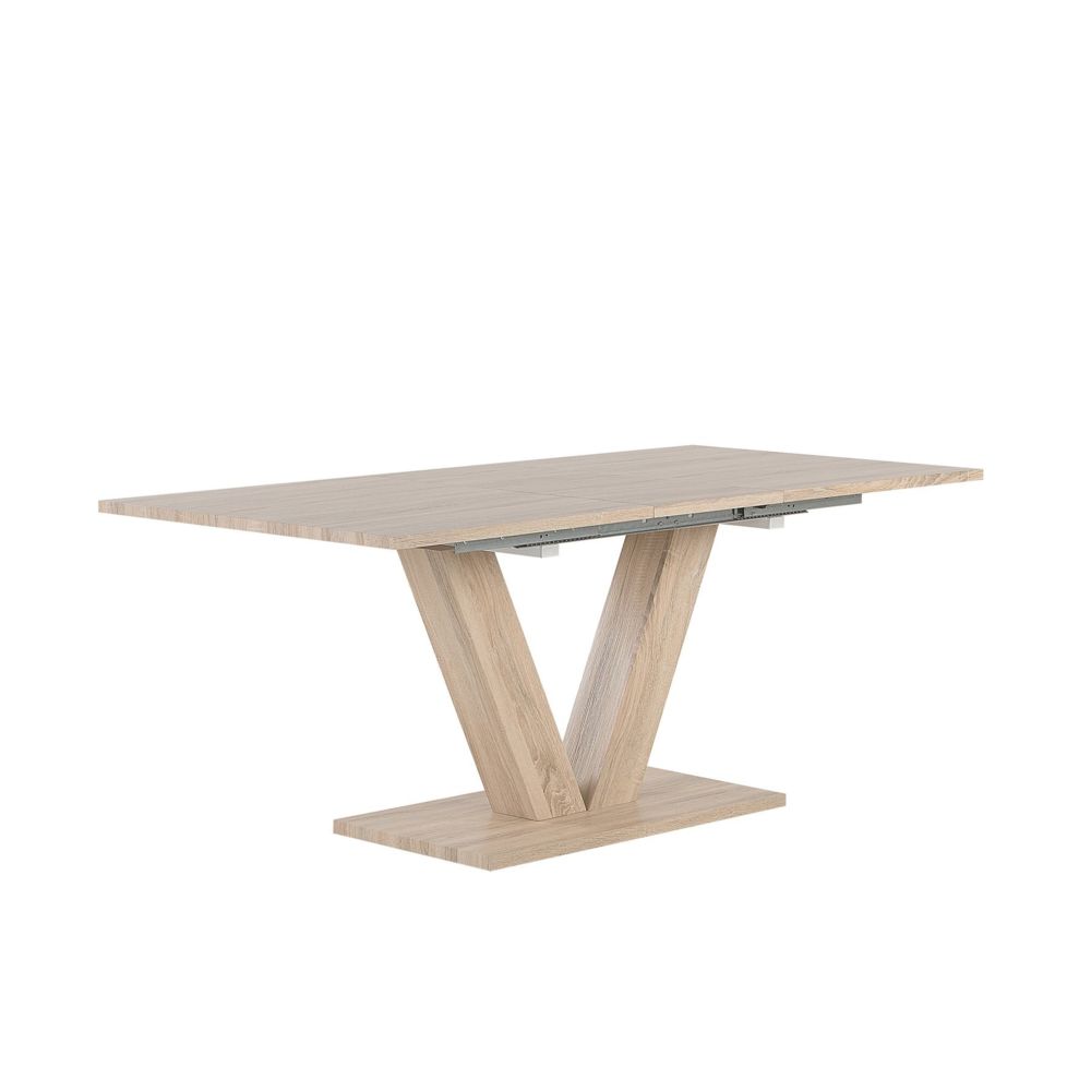Beliani - Beliani Table extensible bois clair 140/180 x 90 cm LIXA - marron clair - Tables à manger