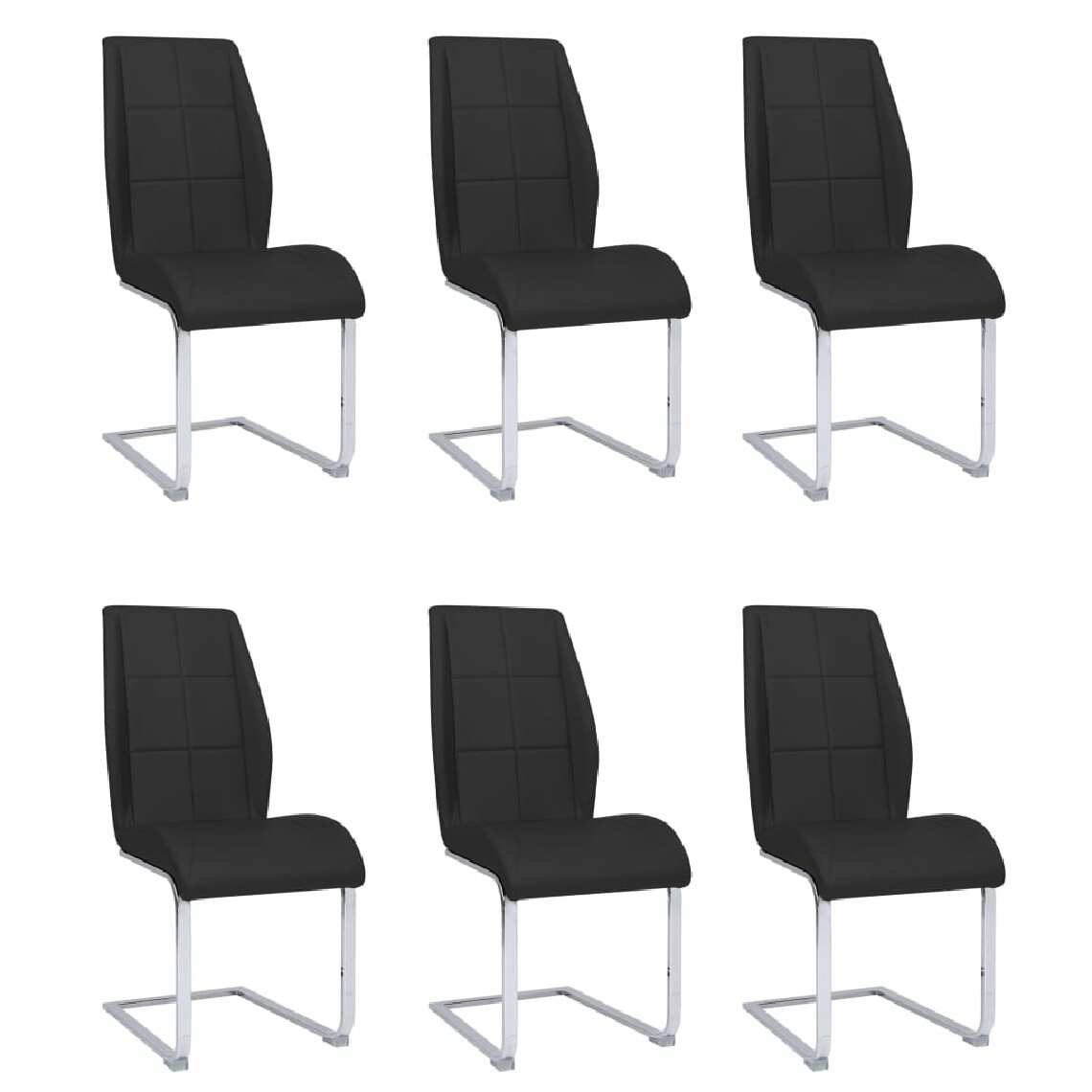 Chunhelife - Chunhelife Chaises de salle à manger cantilever 6 pcs Noir Tissu - Chaises