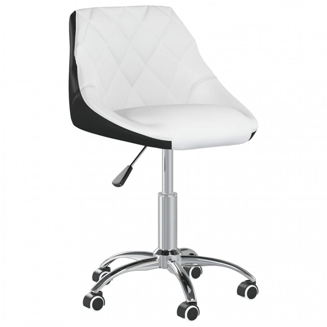 Vidaxl - vidaXL Chaise pivotante de salle à manger Blanc et noir Similicuir - Chaises