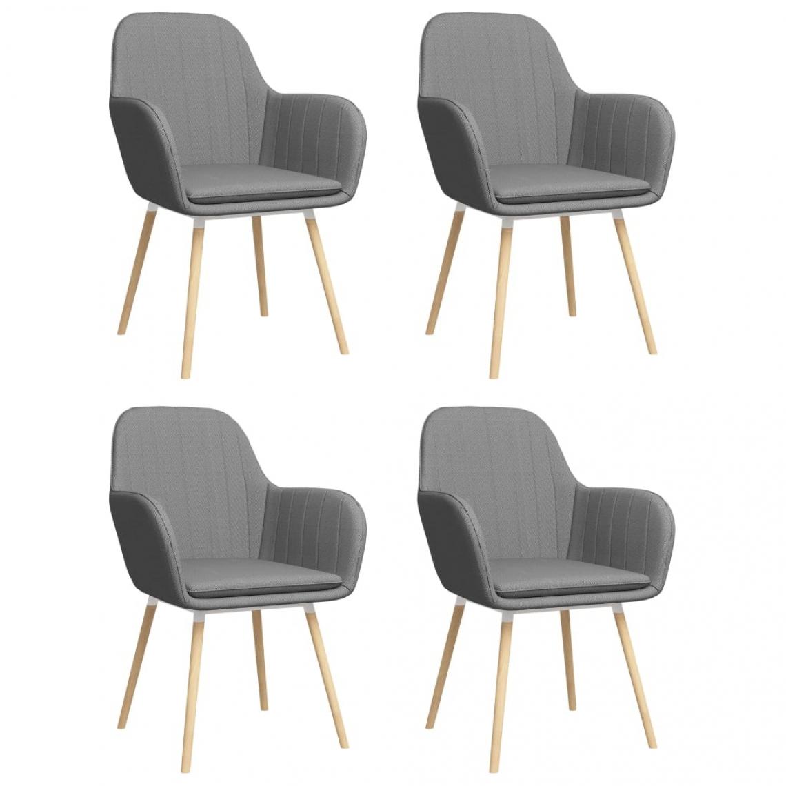 Decoshop26 - Lot de 4 chaises de salle à manger cuisine design moderne tissu gris clair CDS022094 - Chaises