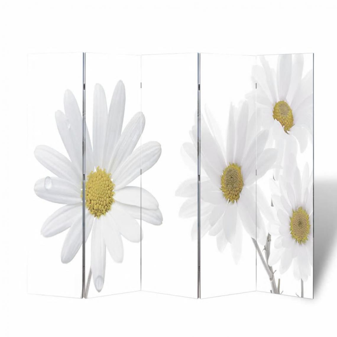 Chunhelife - Cloison de séparation pliable 200 x 170 cm Fleur - Paravents