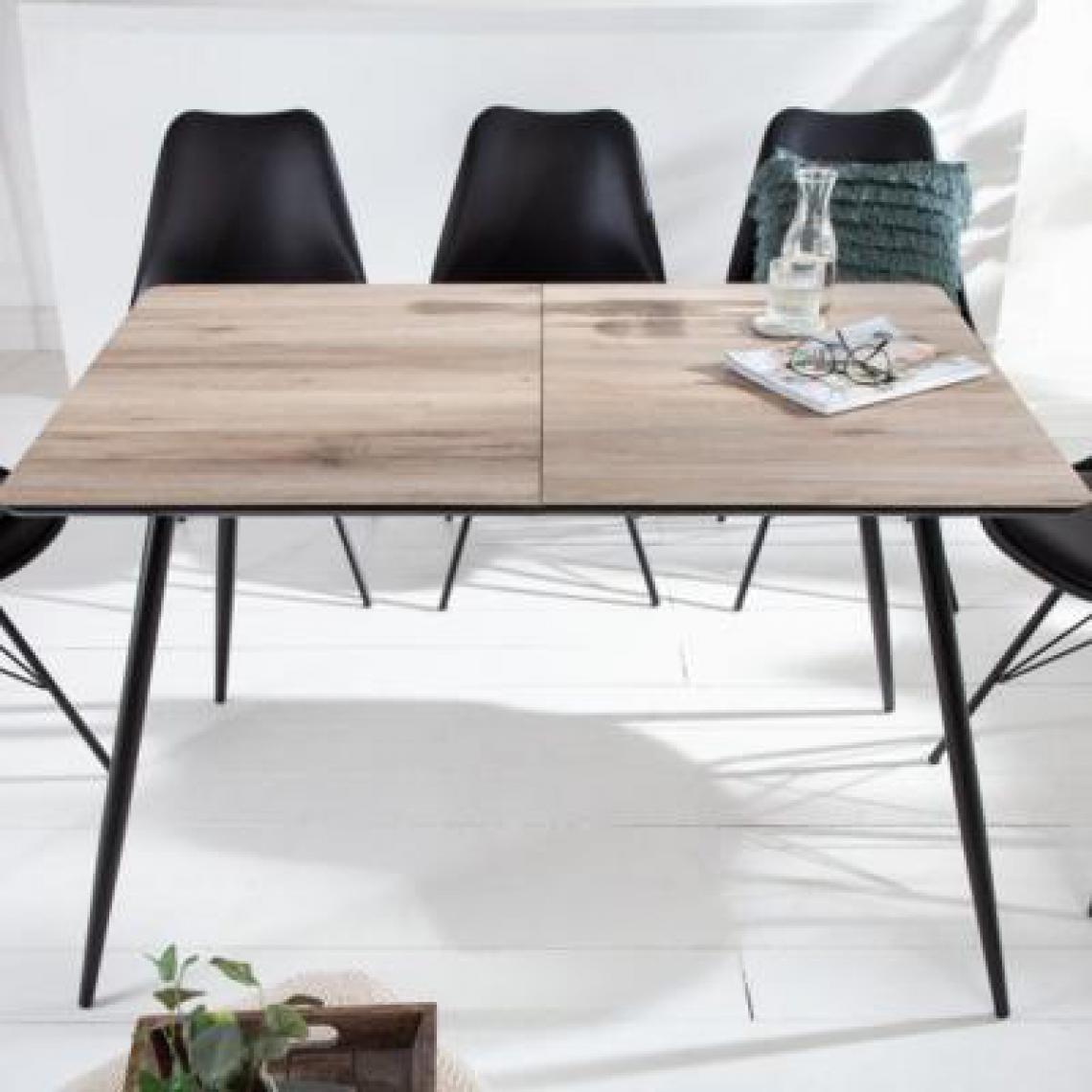 Nouvomeuble - Table 160 cm avec rallonge couleur bois gris APARTE - Tables à manger