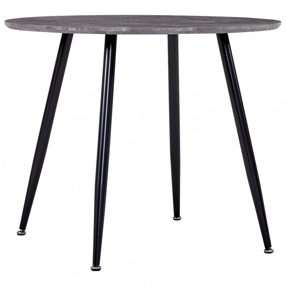 Vidaxl - vidaXL Table de salle à manger Béton et noir 90x73,5 cm MDF - Tables à manger