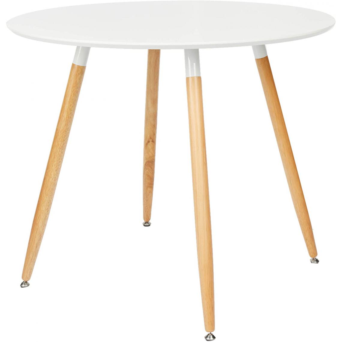 Helloshop26 - Table à manger ronde en bois diamètre 90 cm blanc 13_0002587 - Tables à manger