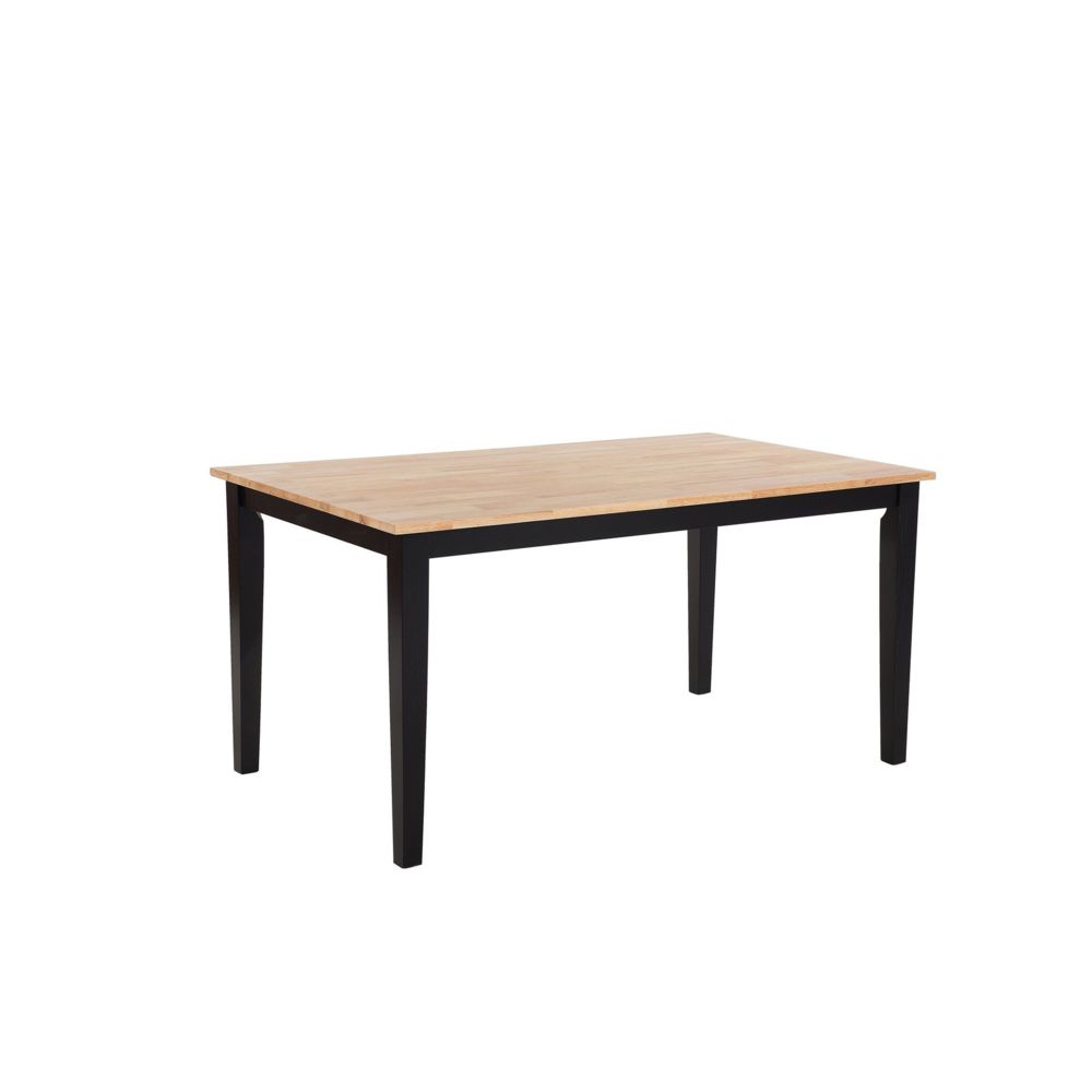 Beliani - Beliani Table 150 x 90 cm marron clair/noir GEORGIA - blanc - Tables à manger