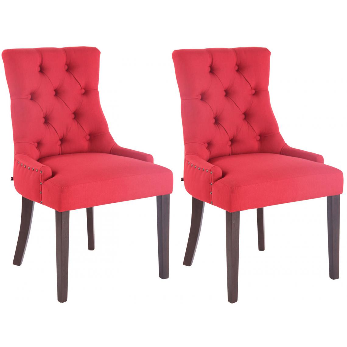 Icaverne - Admirable Lot de 2 chaises de salle à manger tissu edition Athènes antique couleur rouge - Chaises