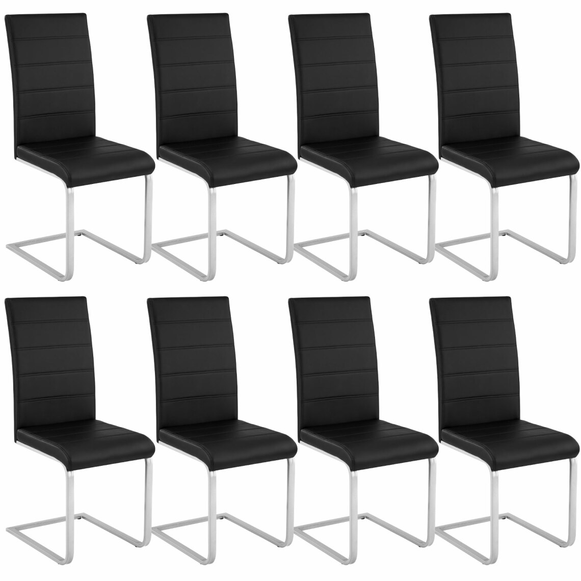 Tectake - Lot de 8 chaises BETTINA - noir - Chaises