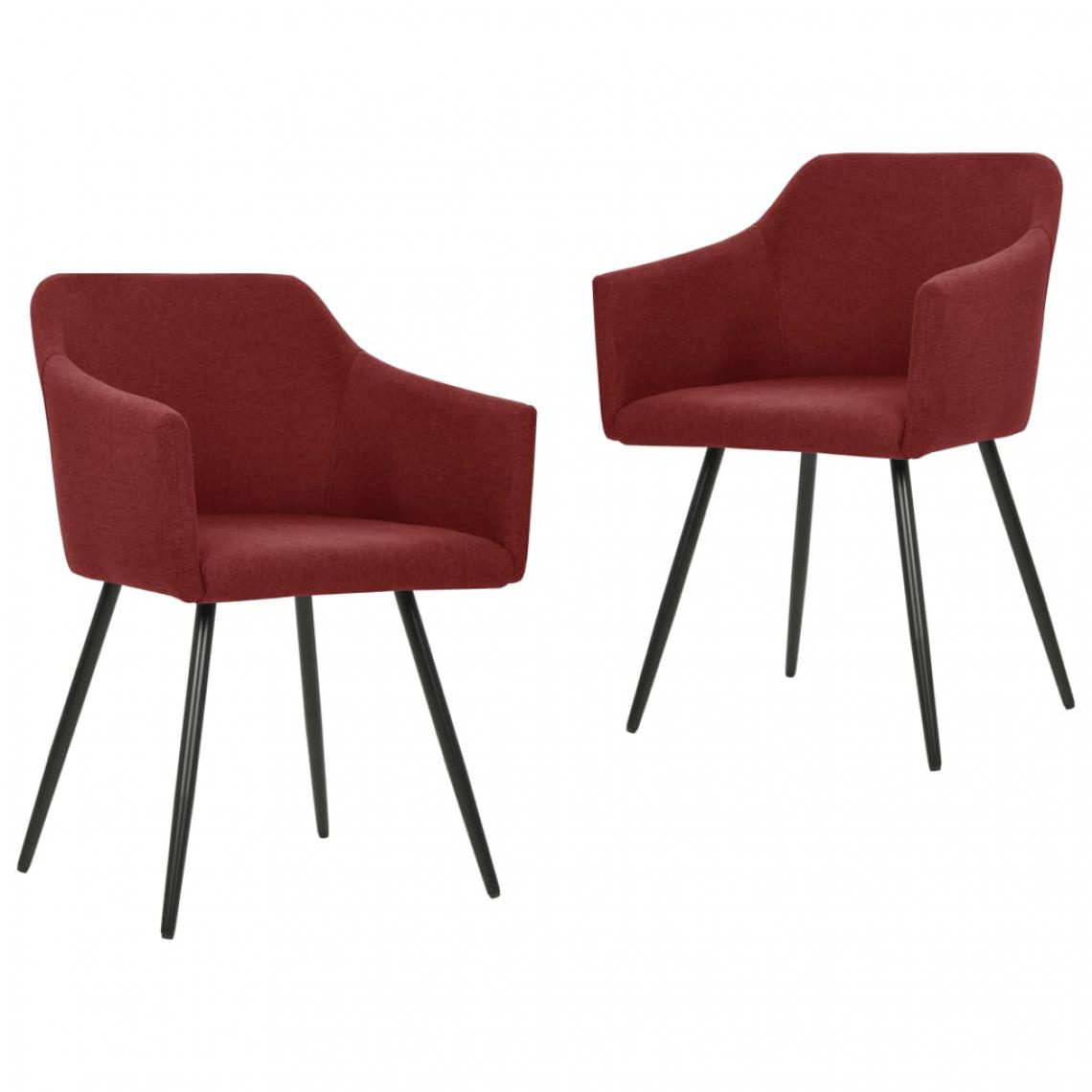 Icaverne - Inedit Fauteuils et chaises collection Bridgetown Chaises de salle à manger 2 pcs Rouge bordeaux Tissu - Chaises