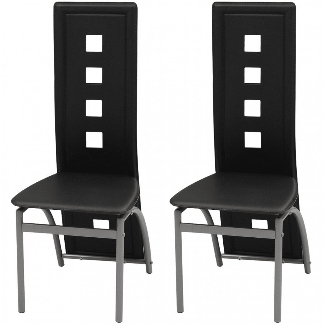 Chunhelife - Chaises de salle à manger 2 pcs Noir Similicuir - Chaises
