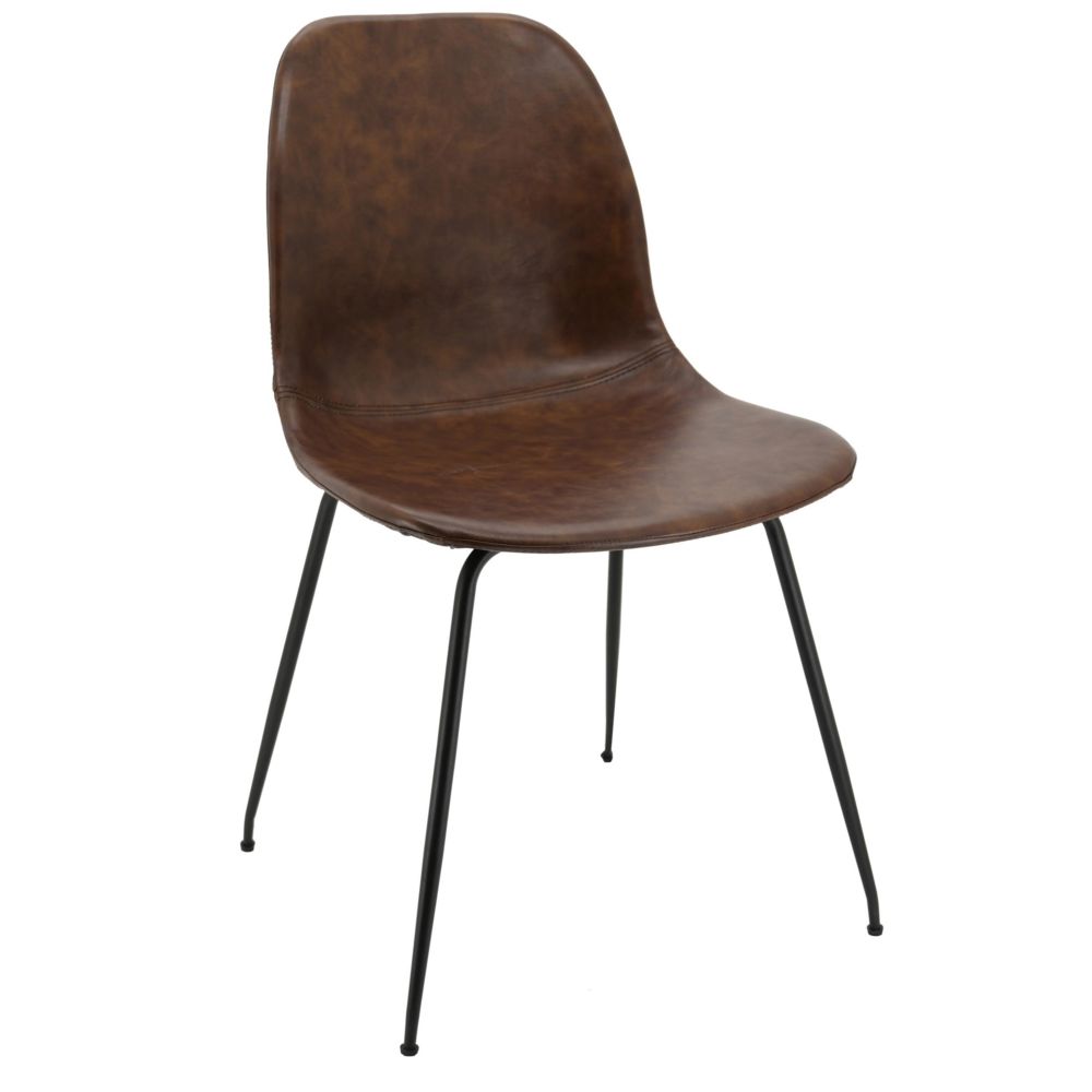 Aubry Gaspard - Chaise en simili cuir et métal - Chaises