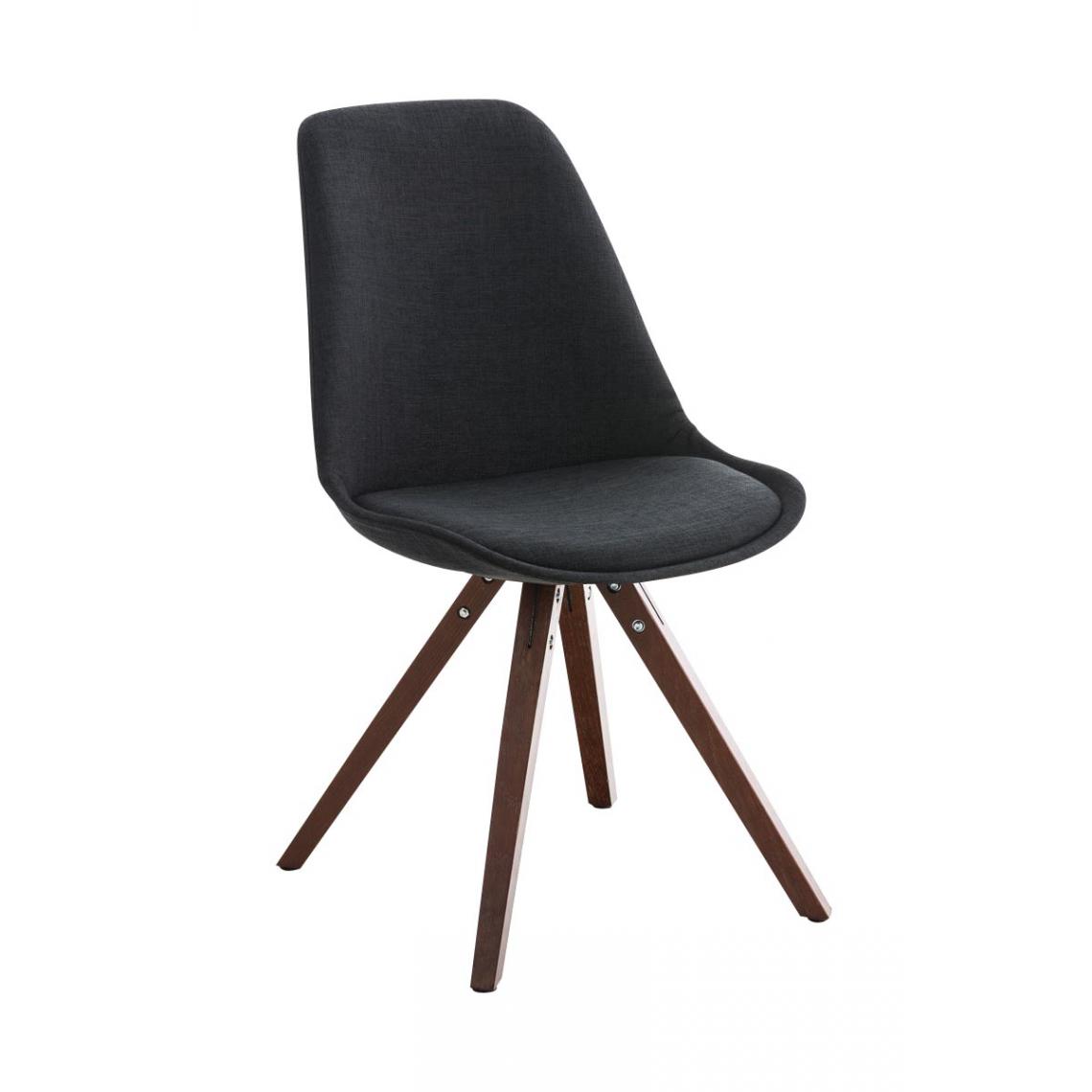 Icaverne - Moderne Chaise carrée en tissu noyer categorie Manille couleur noir - Chaises