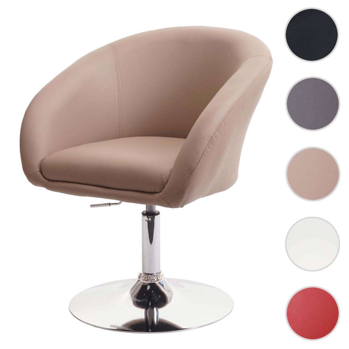 Mendler - Chaise de salle à manger HWC-F19, chaise de salon pivotante, réglable en hauteur en similicuir ~ taupe - Chaises