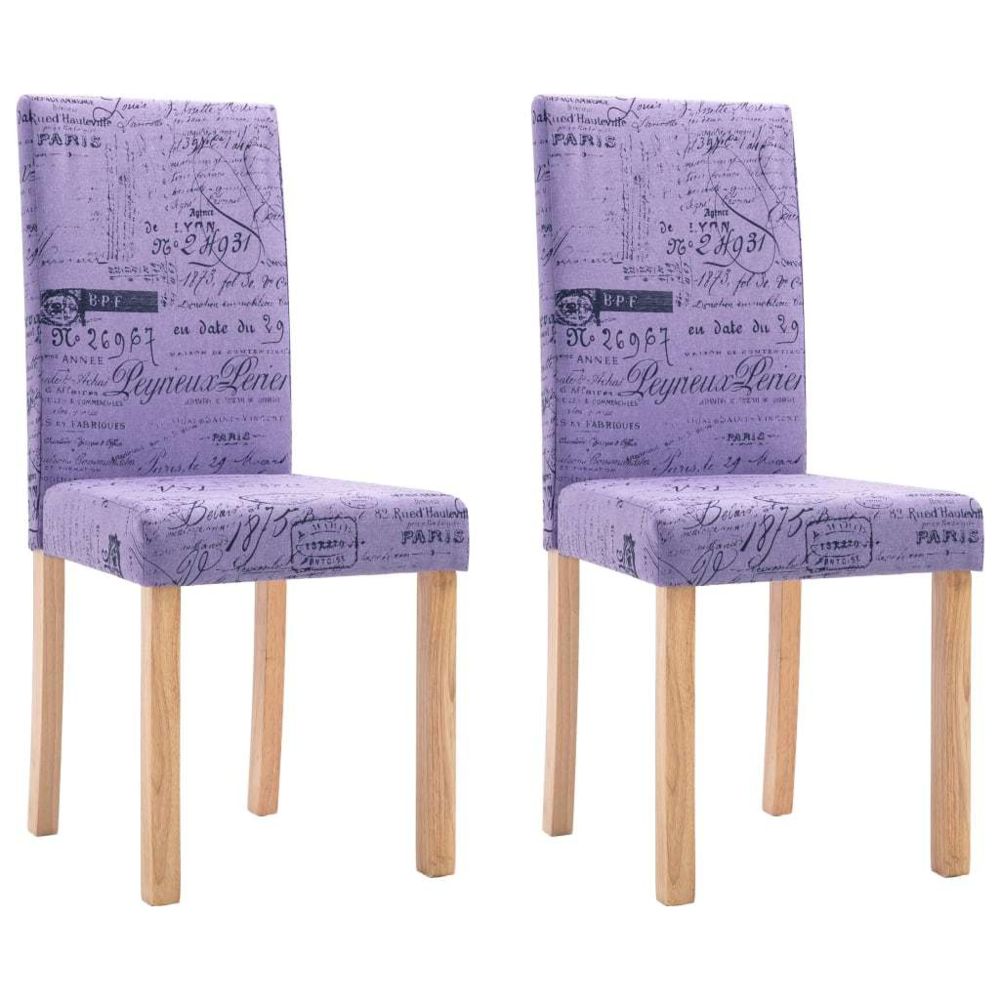 marque generique - Icaverne - Chaises de cuisine & de salle à manger selection Chaises de salle à manger 2 pcs Violet Tissu - Chaises