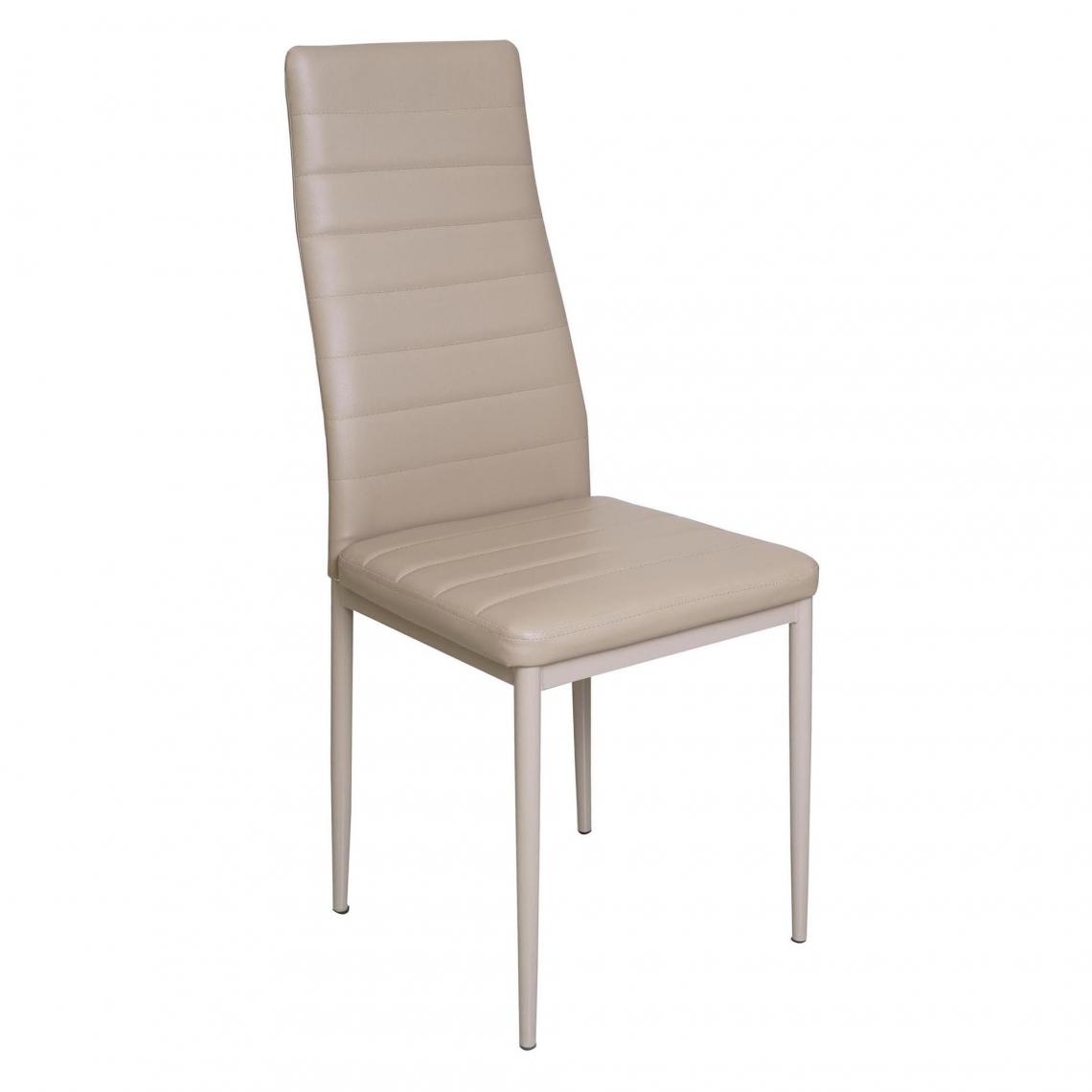 Alter - Chaise en métal avec assise et dossier en éco-cuir couleur sable, cm46x97x41 - Chaises