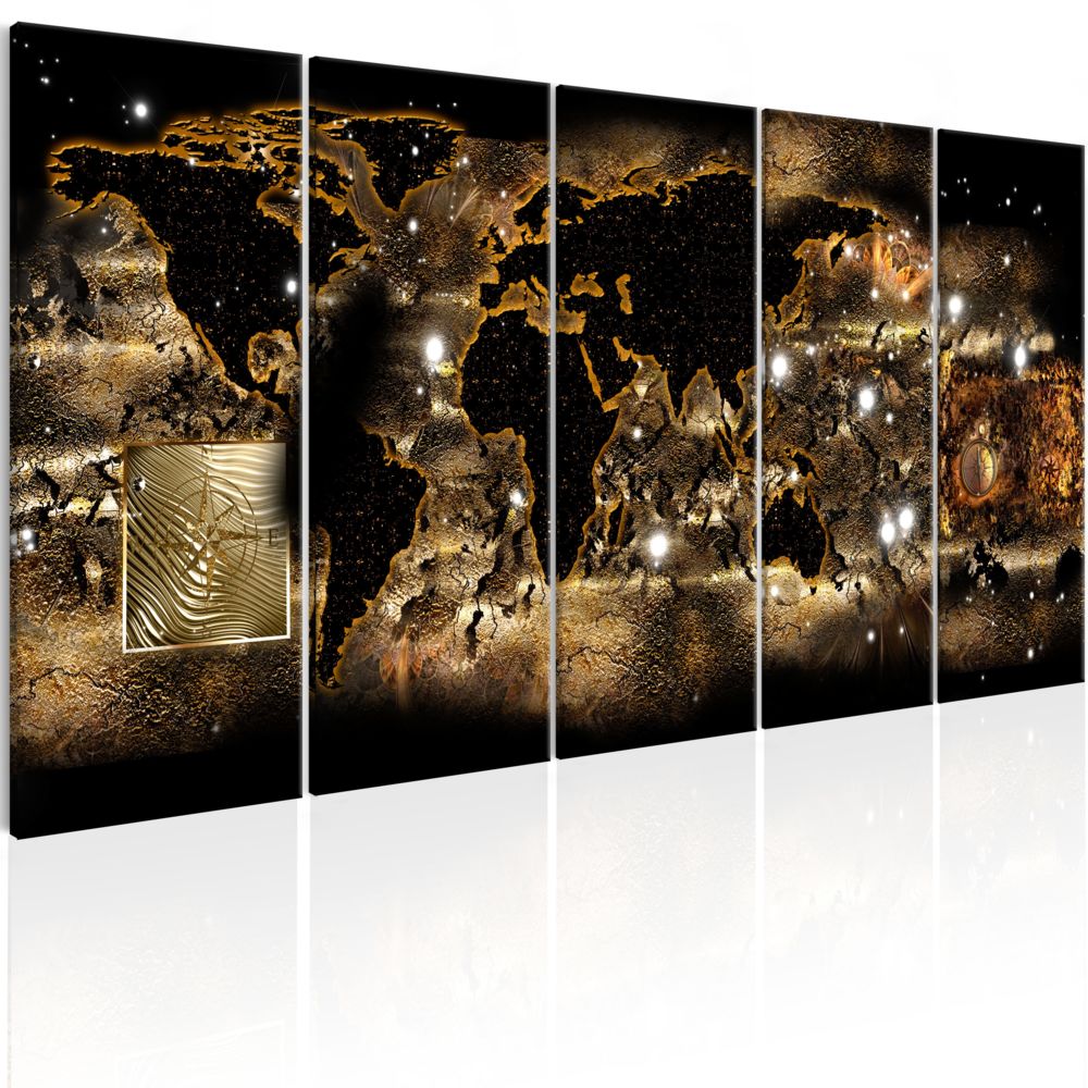 Bimago - Tableau - World at Night - Décoration, image, art | Cartes du monde | - Tableaux, peintures