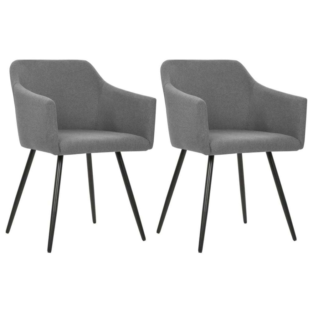 marque generique - Magnifique Fauteuils et chaises ensemble Kinshasa Chaises de salle à manger 2 pcs Gris clair Tissu - Chaises