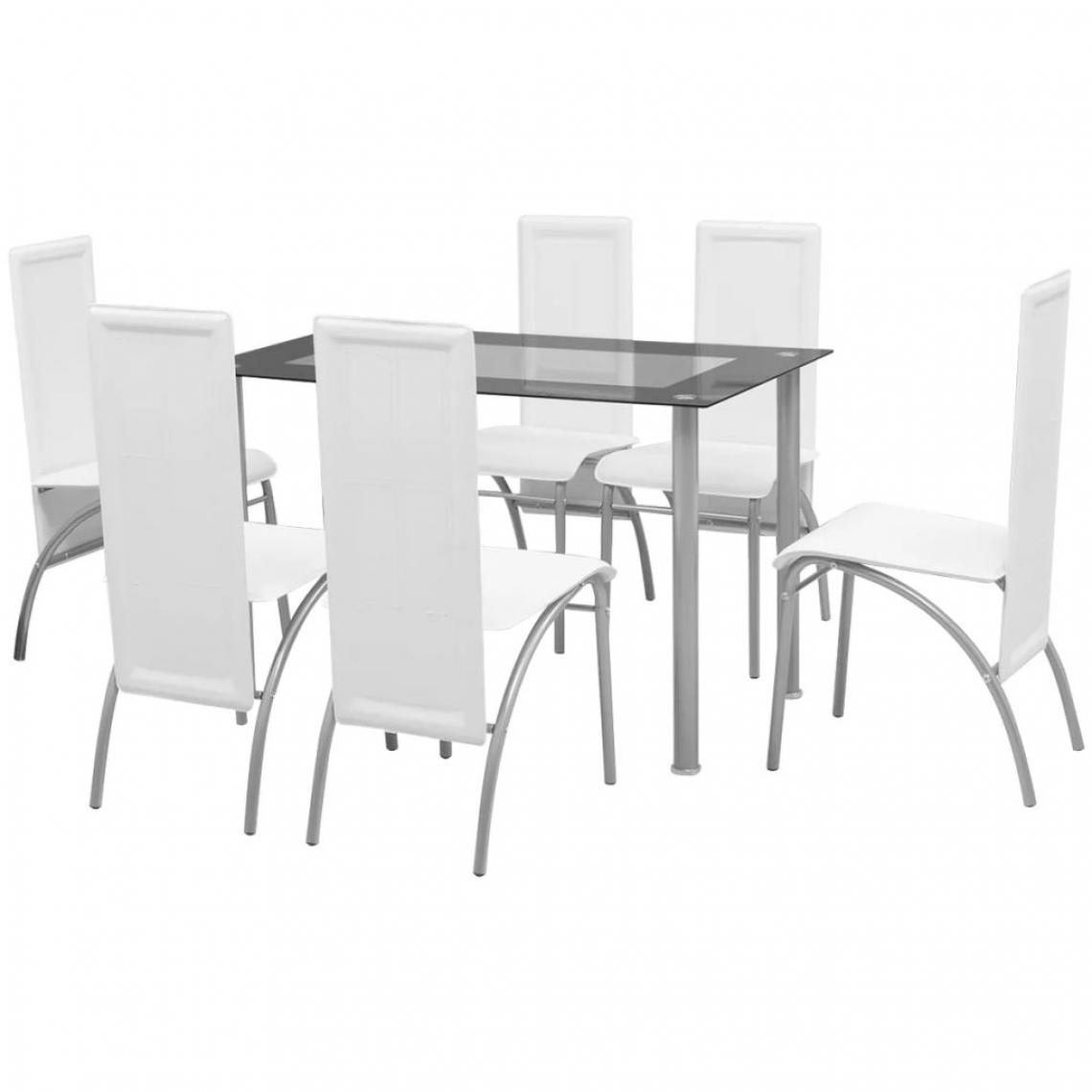 Chunhelife - Ensemble à dîner sept pièces Blanc - Tables à manger