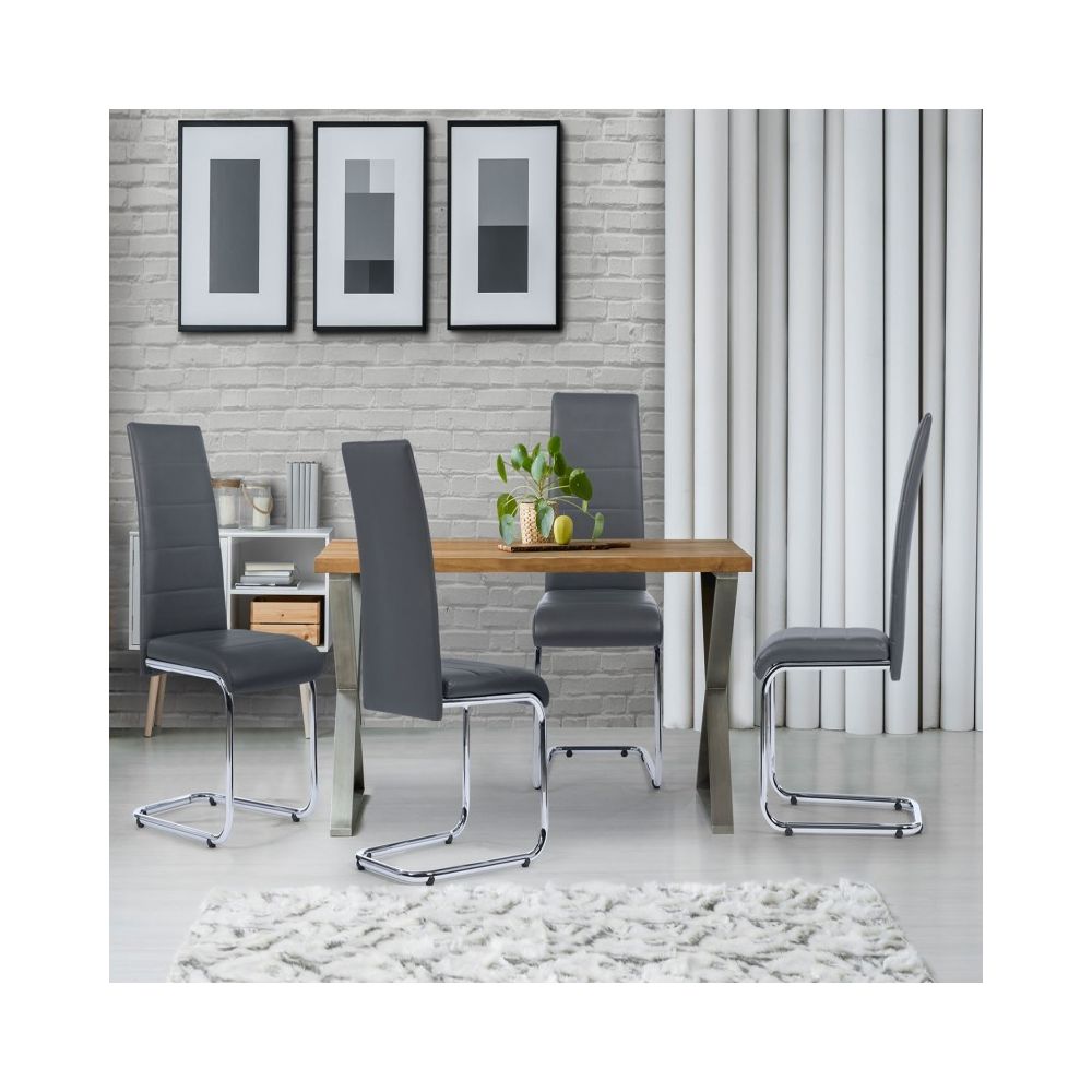 Idmarket - Lot de 4 chaises Mia grises pour salle à manger - Chaises
