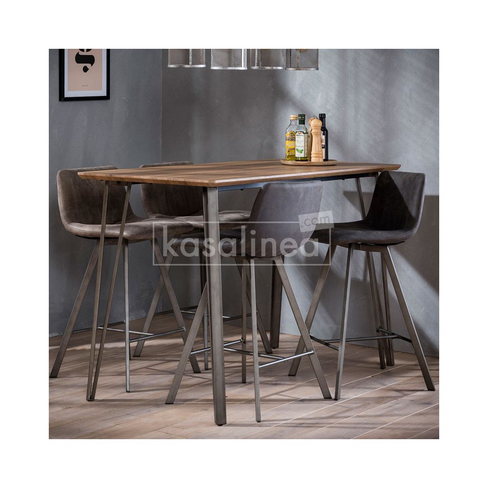 Kasalinea - Table haute couleur bois et métal CAMBRIDGE - Tables à manger