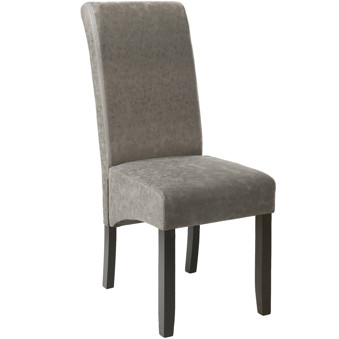 Tectake - Chaise aspect cuir - gris marbré - Chaises