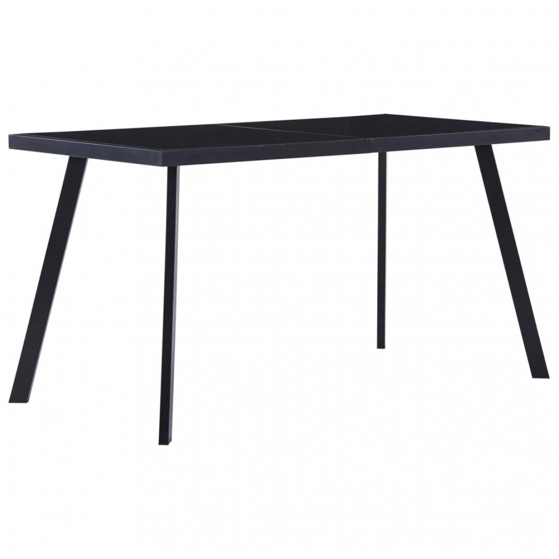 Chunhelife - Table de salle à manger Noir 140x70x75 cm Verre trempé - Tables à manger