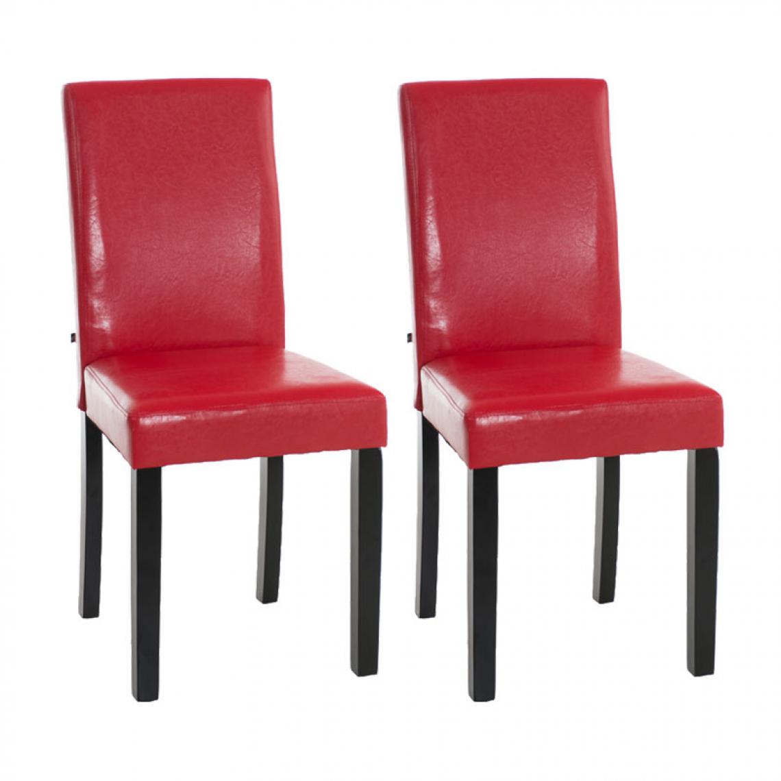 Icaverne - Contemporain Lot de 2 chaises de salle à manger Rabat noir couleur rouge - Chaises